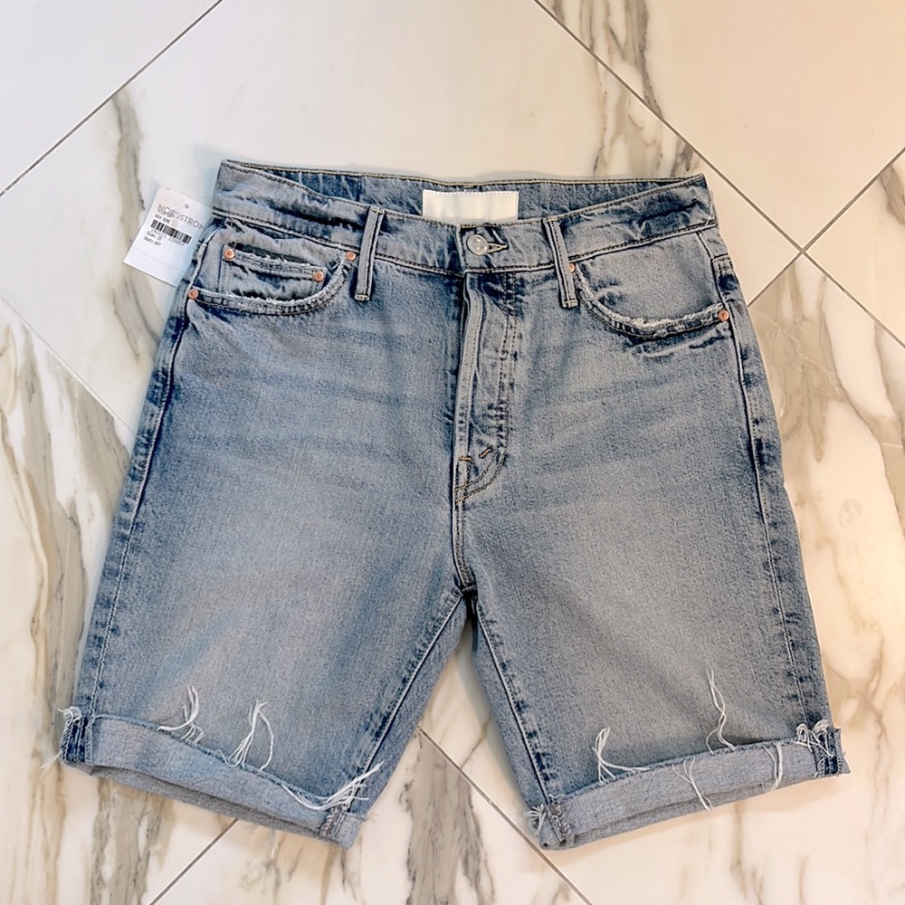Mother The Trickster Denim Bermuda Shorts View 4